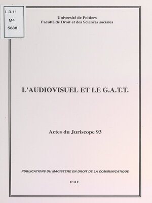 cover image of L'audiovisuel et le G.A.T.T.